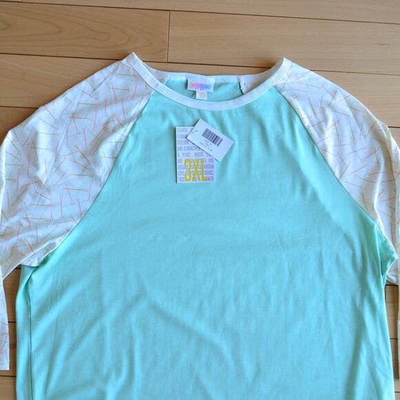 NWT LuLaRoe Randy Quarter Sleeve Jersey Shirt Top Size 3XL - Picture 2 of 4